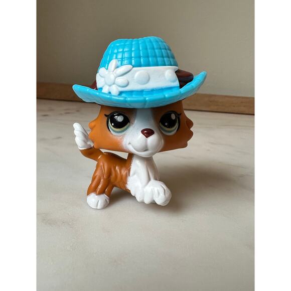 Littlest Pet Shop Collie Dog  #151 G7 Hat Paw Cup Drink Accessory Hasbro LPS - Picture 1 of 8